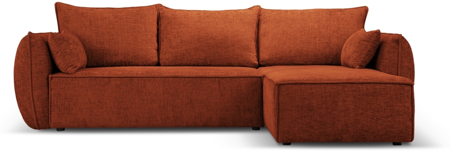 Micadoni Ecksofa Kaelle 4-Sitzer mit Schlaffunktion Chenille Terrakotta Rechts Bild 1