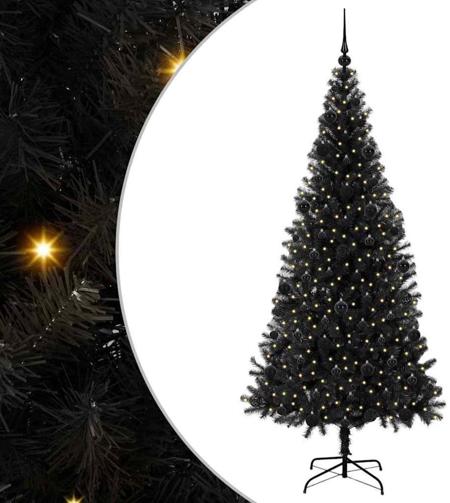 vidaXL Weihnachtsbaum mit 300 LEDs mit Ständer Schwarz 210 cm PVC 3396488 Bild 1