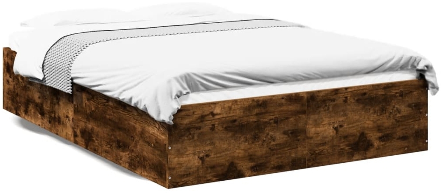vidaXL Bettgestell Räuchereiche 120x200 cm Holzwerkstoff 3281025 Bild 1
