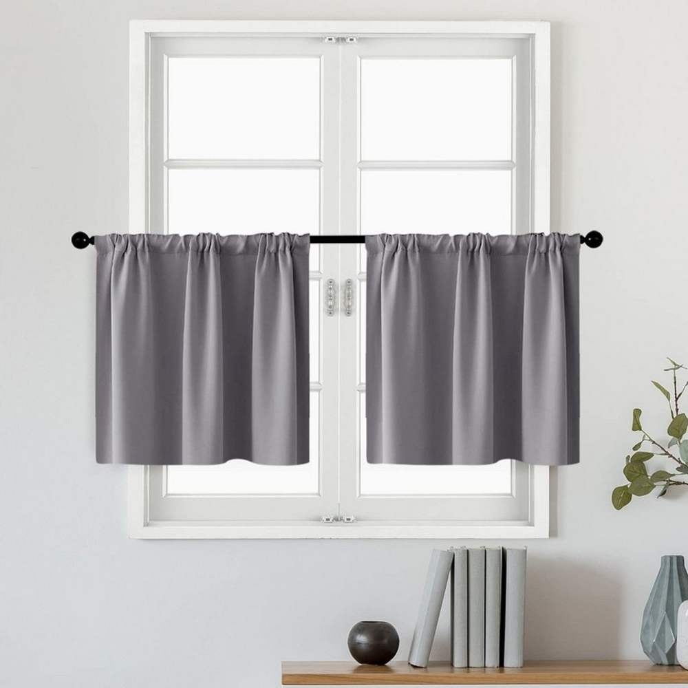 BYSURE Scheibengardine (2 St), Stangendurchzug, verdunkelnd, kurz Scheibengardine Bild 1