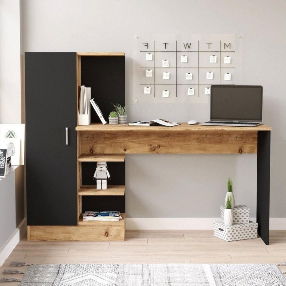 Luxusbetten24 Schreibtisch Designer Schreibtisch Cansas, mit Schrank und Staufächer Bild 1