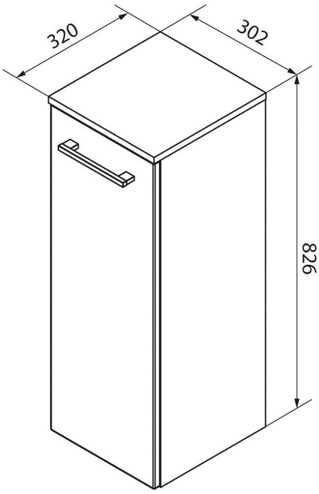 Fackelmann B.STYLE Midischrank links, 30 cm breit, Braun Bild 1