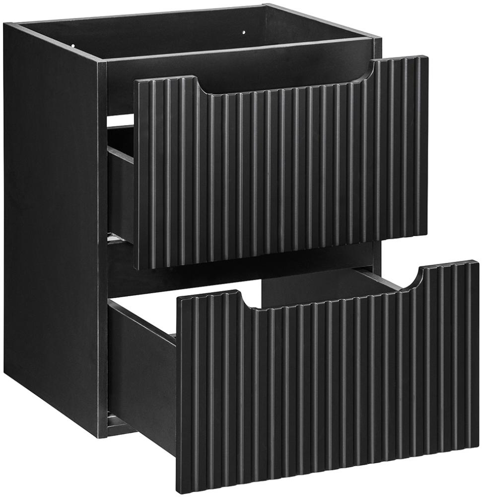 Waschtischunterschrank 50 cm, schwarz, 2 Auszüge, NEWPORT-56-BLACK Bild 1