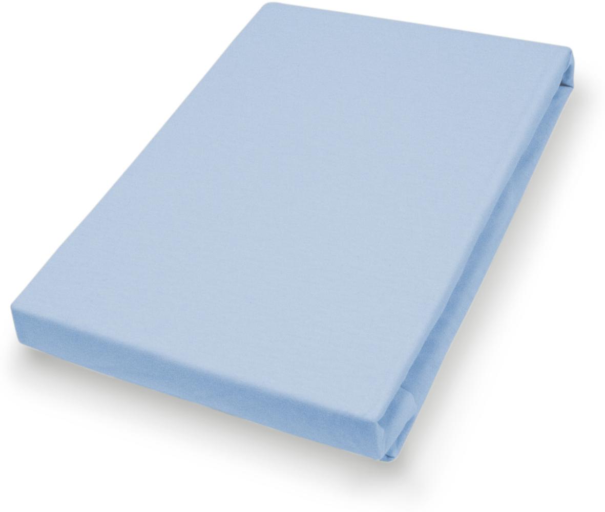 Hahn Haustextilien Jersey-Spannlaken Basic Größe 90-100x200 cm Farbe sky blue Bild 1