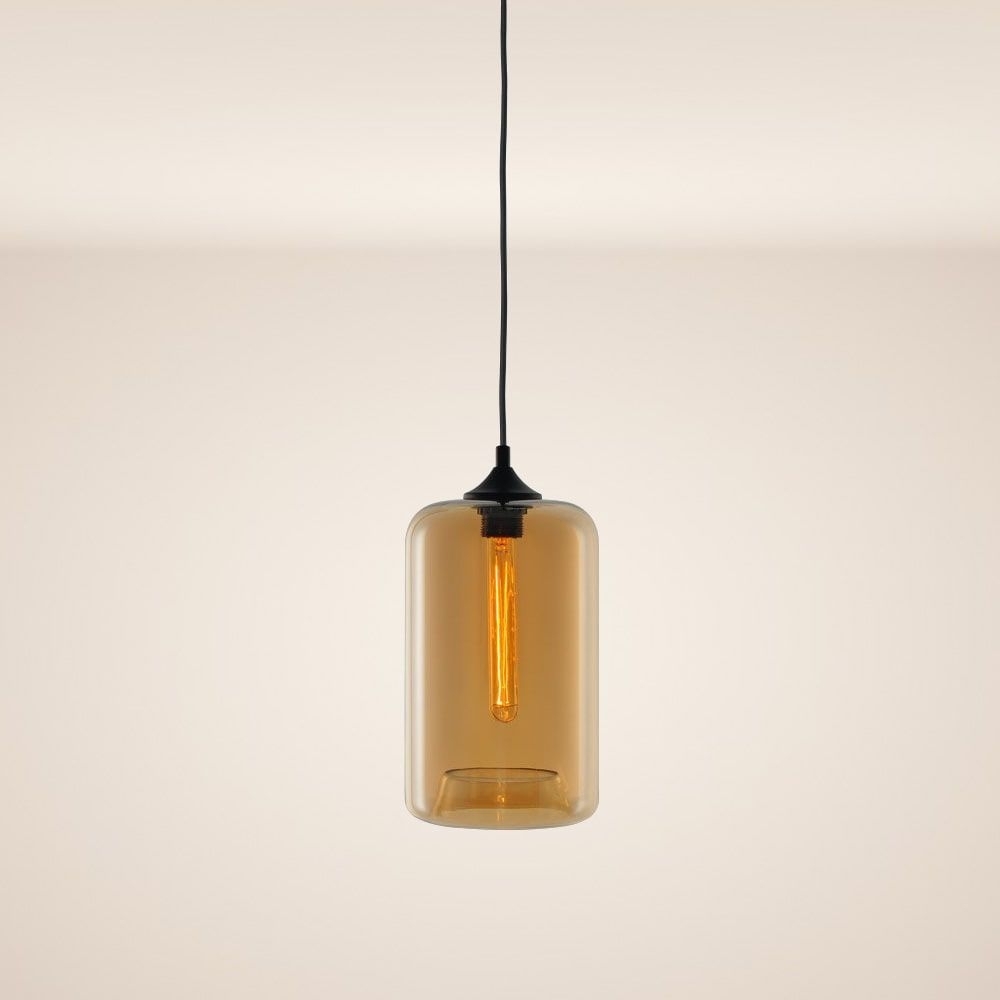 s.luce Cruet Glas-Pendelleuchte Up & Low Amber Bild 1