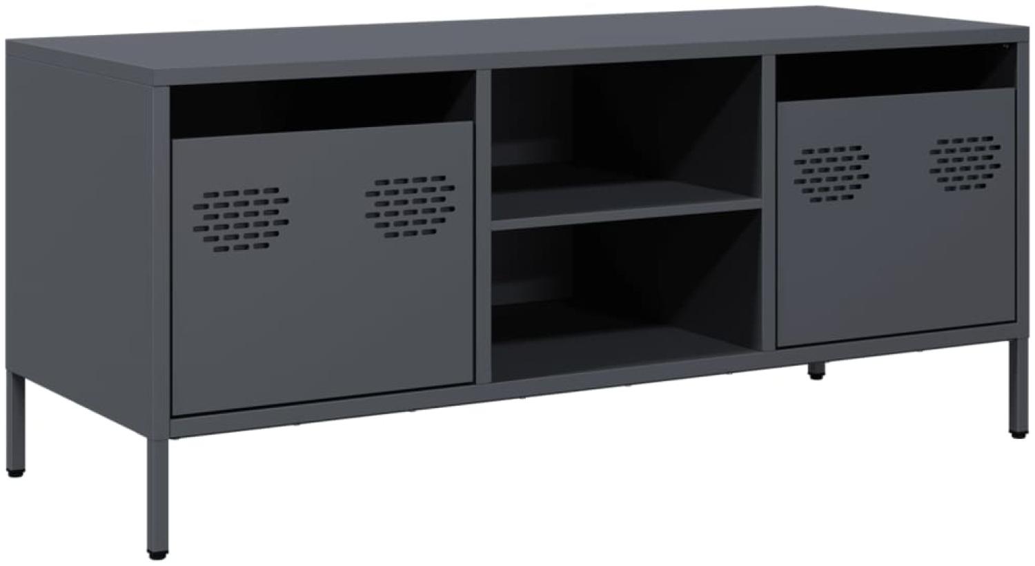vidaXL TV-Schrank Anthrazit 101,5x39x43,5 cm Kaltgewalzter Stahl 851300 Bild 1