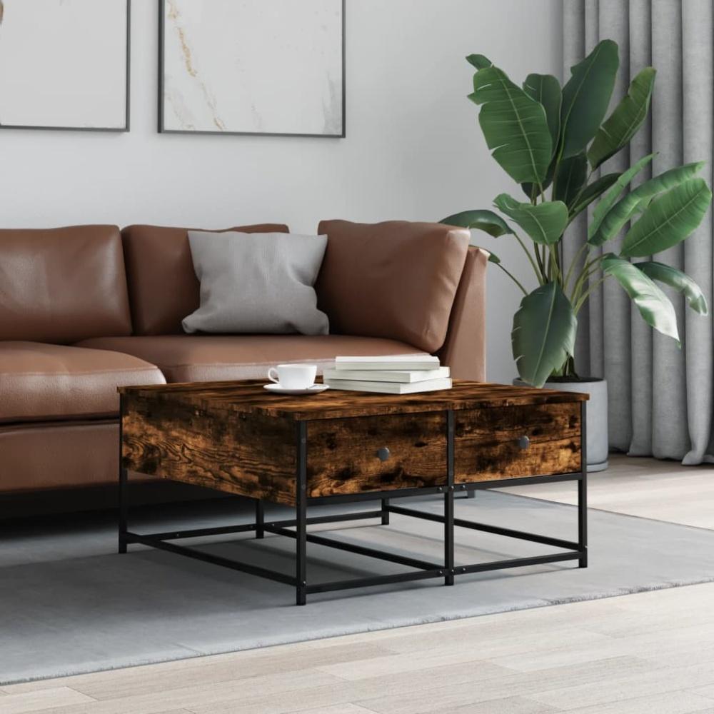 vidaXL Couchtisch Räuchereiche 80x80x40 cm Holzwerkstoff 835356 Bild 1