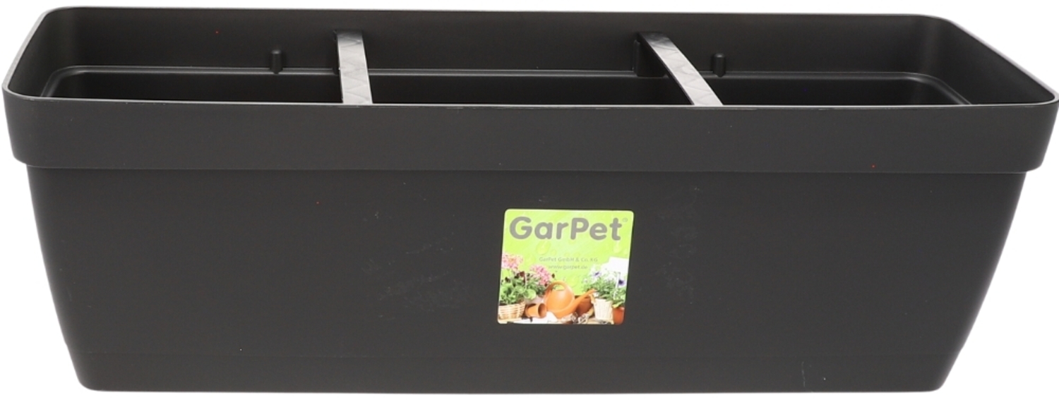 Blumenkasten Balkongeländer Balkon Blumenkasten Balkonkasten mit Halterung Balkonkasten Geländerkästen Balkonkasten mit Wasserspeicher 50 cm anthrazit Bild 1