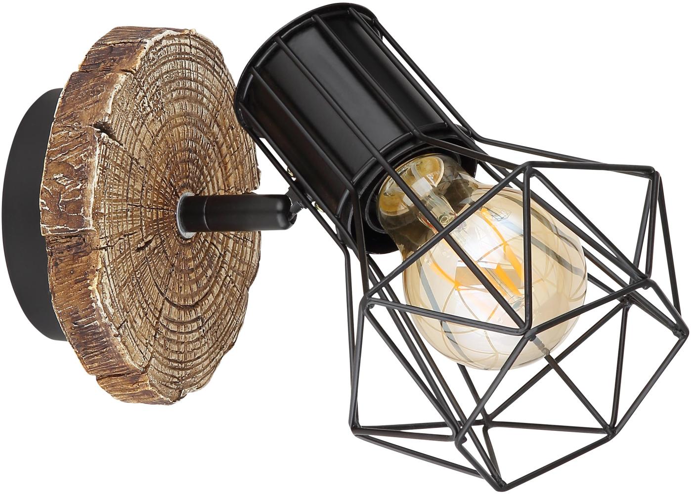 GLOBO Wandleuchte Innen Wandlampe schwarz Holz Wohnzimmer Schlafzimmer 54017W-1 Bild 1