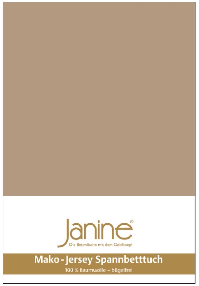 Janine Mako Jersey Spannbetttuch Bettlaken 180 - 200 x 200 cm OVP 5007 37 nougat Bild 1