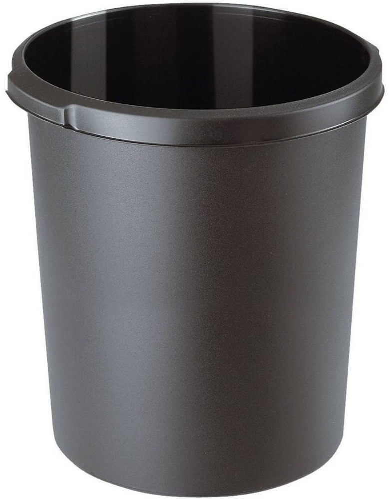 Papierkorb KLASSIK - 30 Liter, rund, 2 Griffmulden, extra stabil, schwarz Bild 1