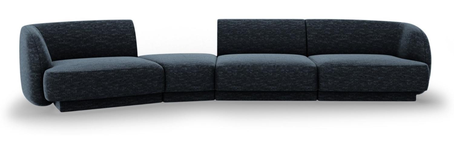 Micadoni Modulares Sofa Miley 4-Sitzer Links Chenille Königsblau Bild 1