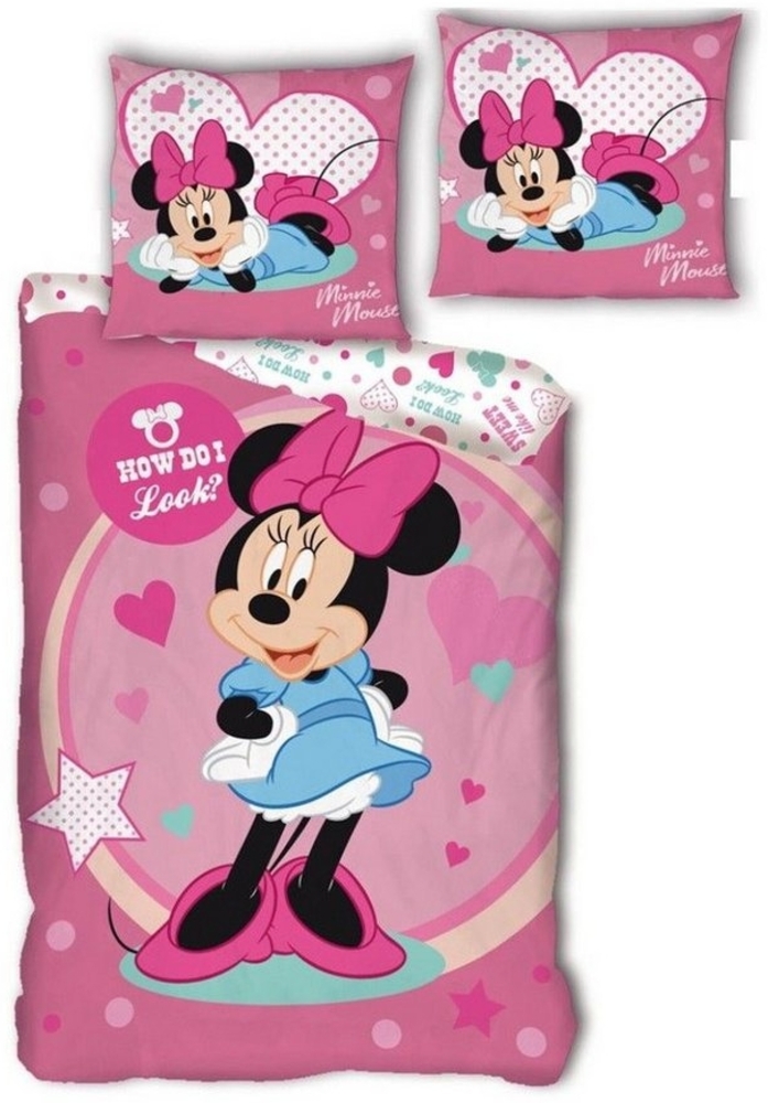Minnie Maus Kinder Bettwäsche 140x200 cm 100% Mikrofaser Bild 1