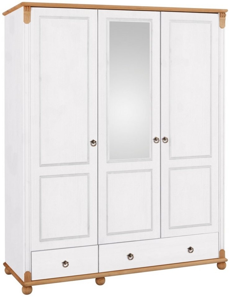 Home affaire Kleiderschrank Tessin Breite 152 cm, Kiefer massiv, mit Spiegel Bild 1