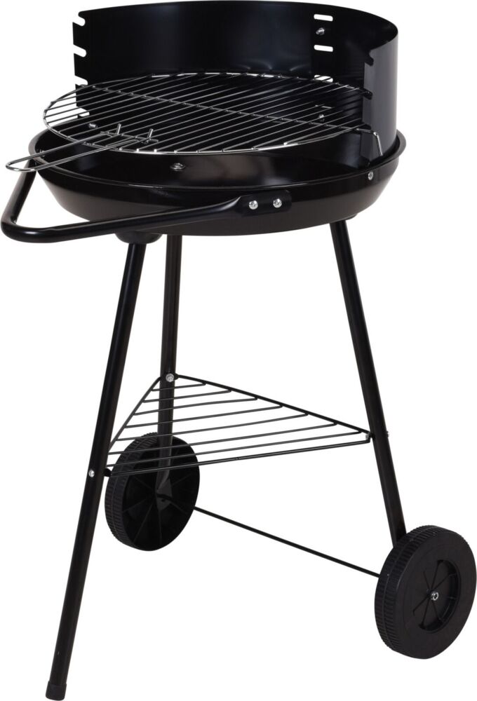 Grillwagen Holzkohlegrill mit Räder, Schwarz, ca. 40x70 cm Bild 1