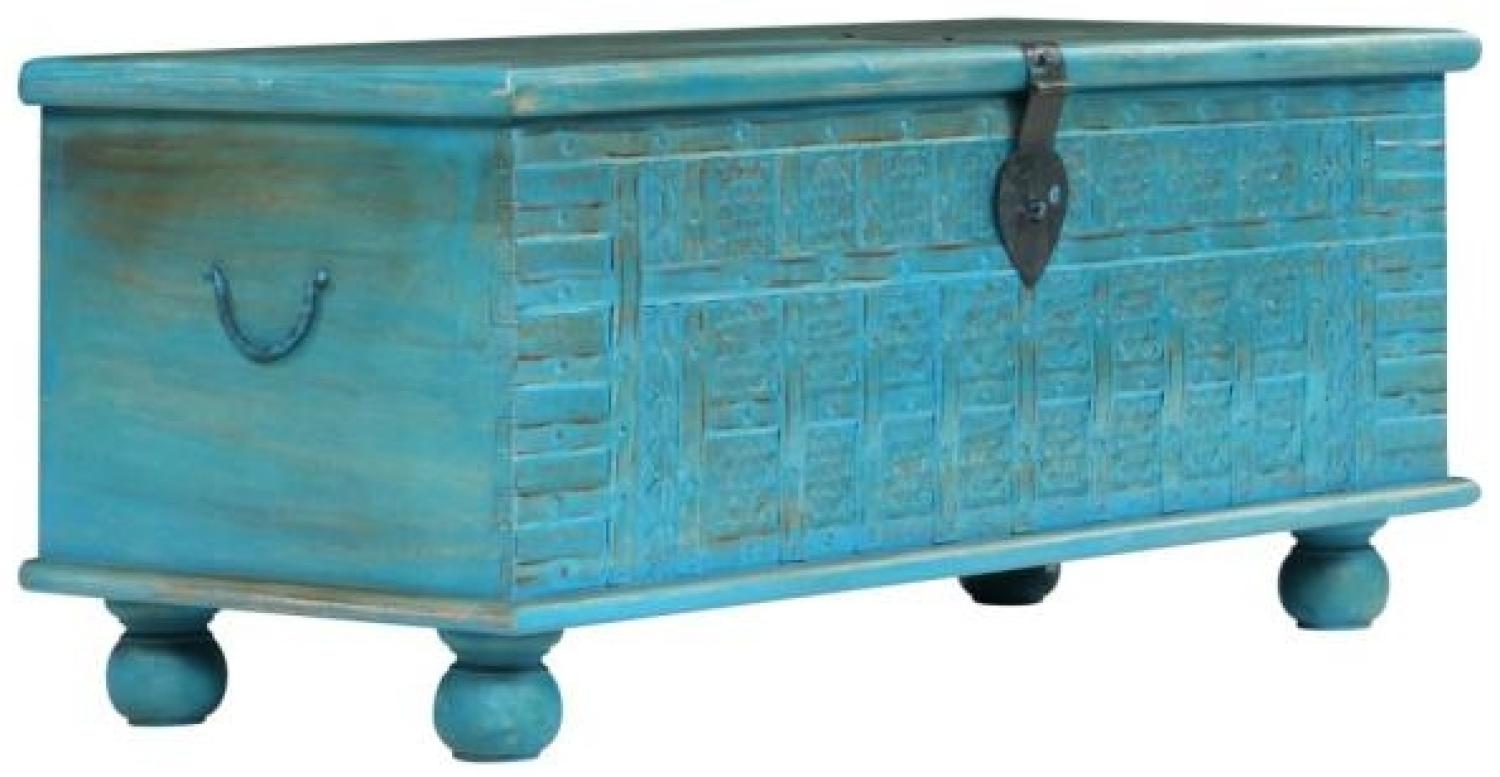 vidaXL Aufbewahrungstruhe Massivholz Mango Blau 100x40x41 cm 246479 Bild 1