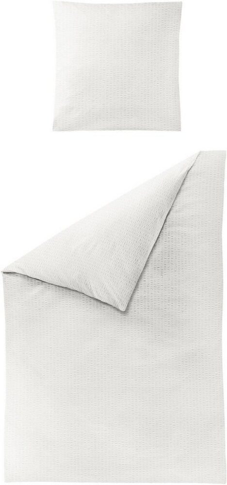 BIERBAUM Bettwäsche Chic Uni, Seersucker, 3 teilig, Schickes Unidesign: Modern und elegant für jedes Schlafzimmer Bild 1