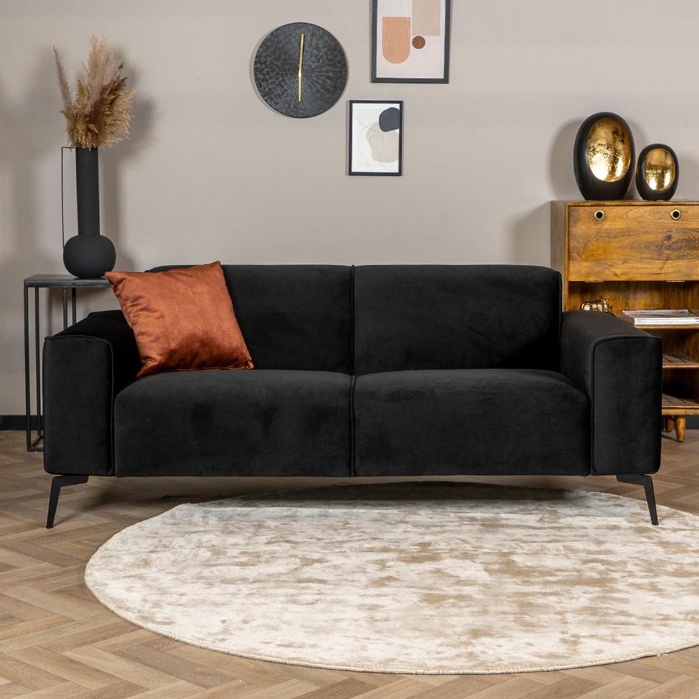 Bronx71 Samt Sofa Vegas 2,5-Sitzer schwarz Bild 1