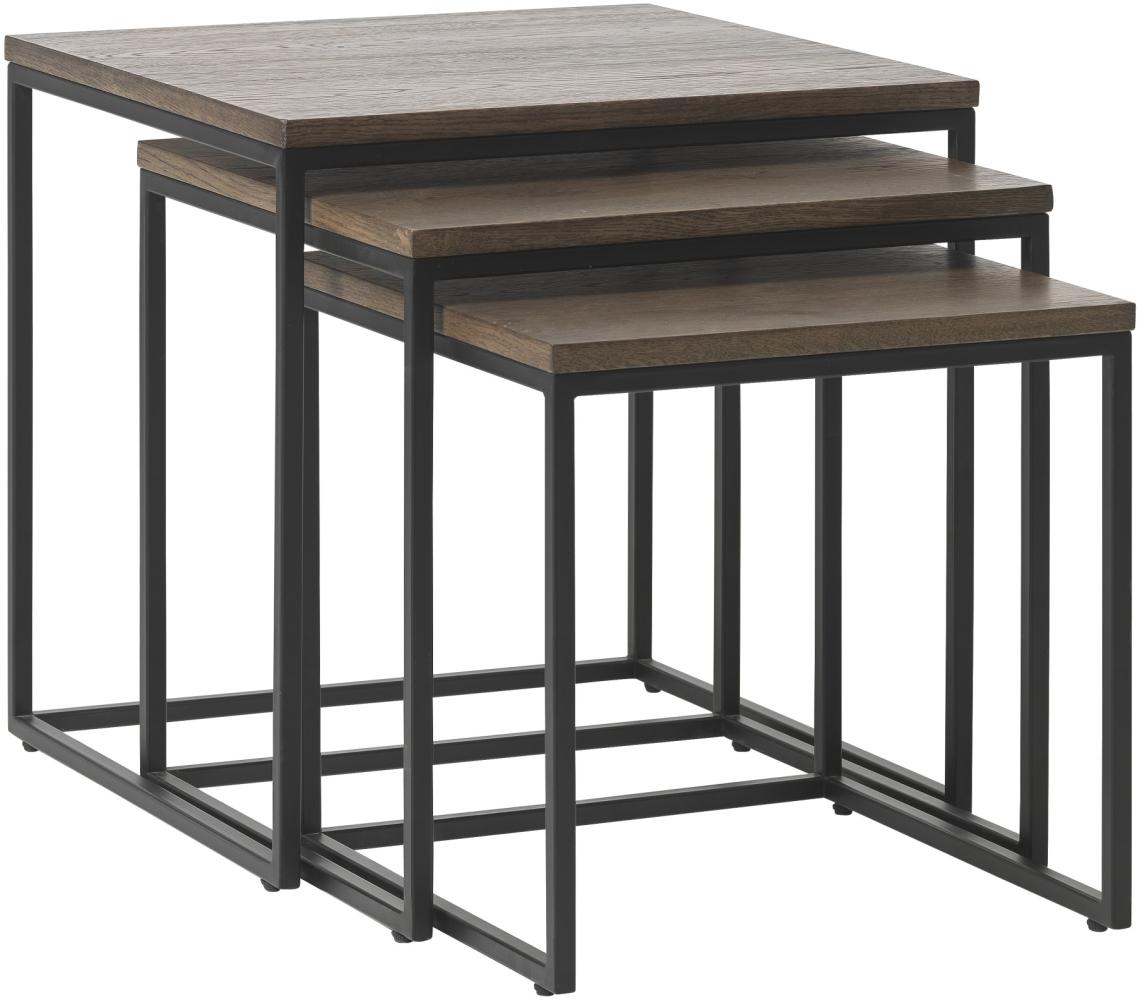 Rivoli Couchtisch Einschubtische 3-tlg smoked Eiche Dekor Tisch Set Sofatisch Bild 1