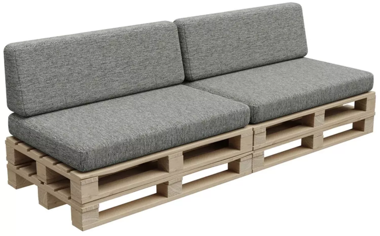 Gutekissen®, Palettenkissen, Palletenpolster, Gartenkissen, Palettenauflagen, Sofa, Kissen, Polster, Auflagen Indoor Outdoor PFBG (2X Set (120x80 + 120x35), Dunkelgrau) Bild 1