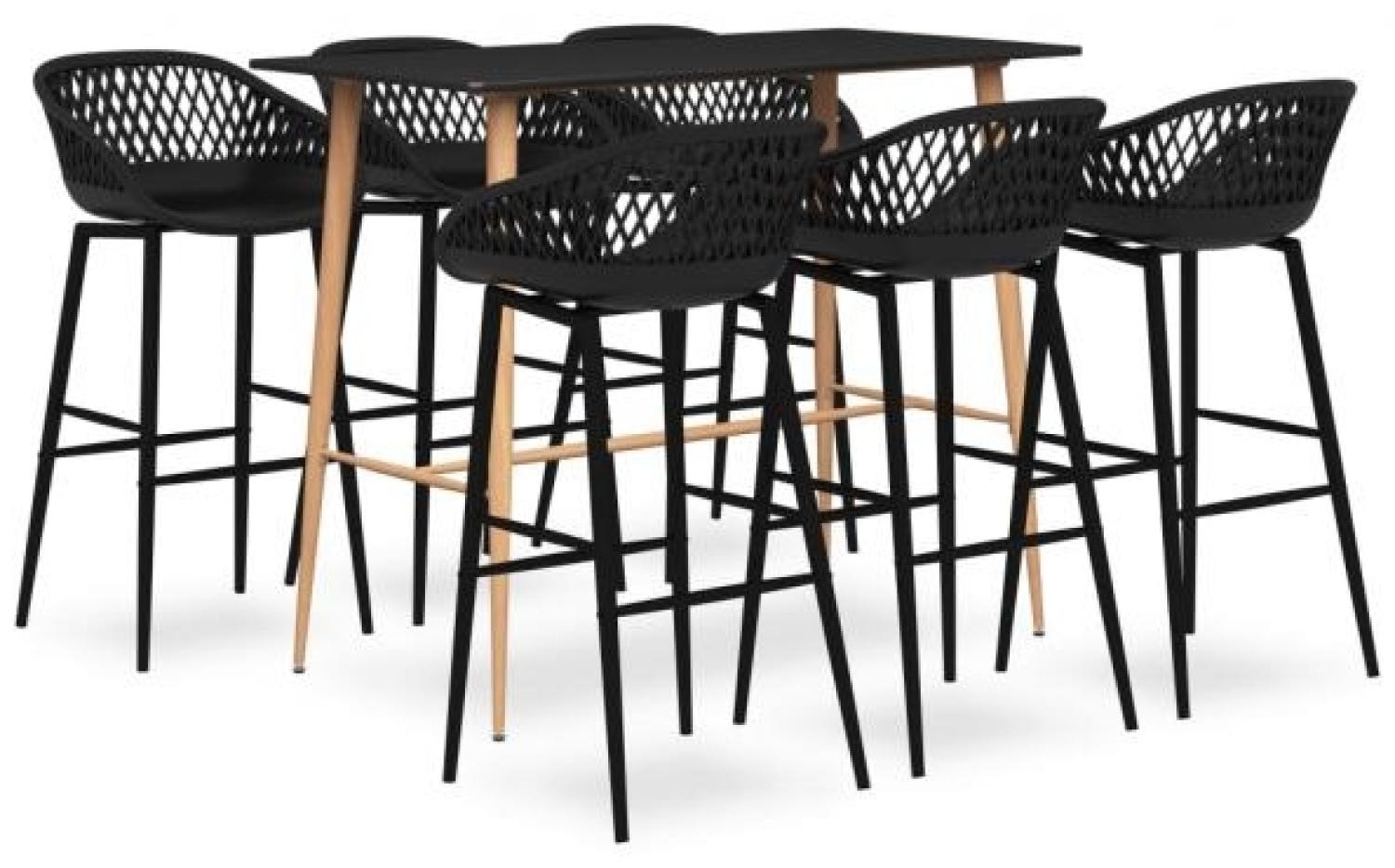 vidaXL 7-tlg. Bar-Set Schwarz [3057473] Bild 1