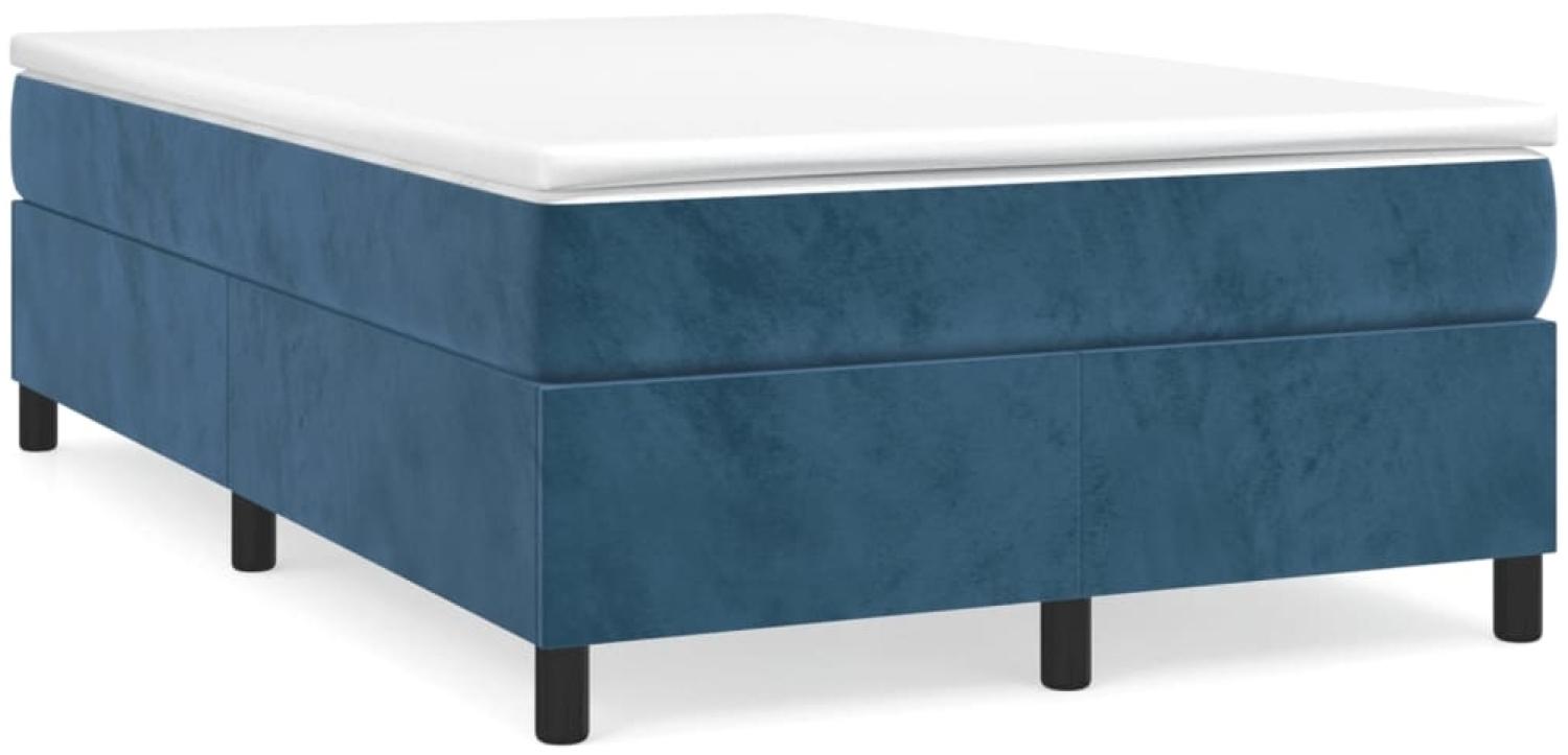 vidaXL Boxspringbett mit Matratze Dunkelblau 120x200 cm Samt 3144673 Bild 1
