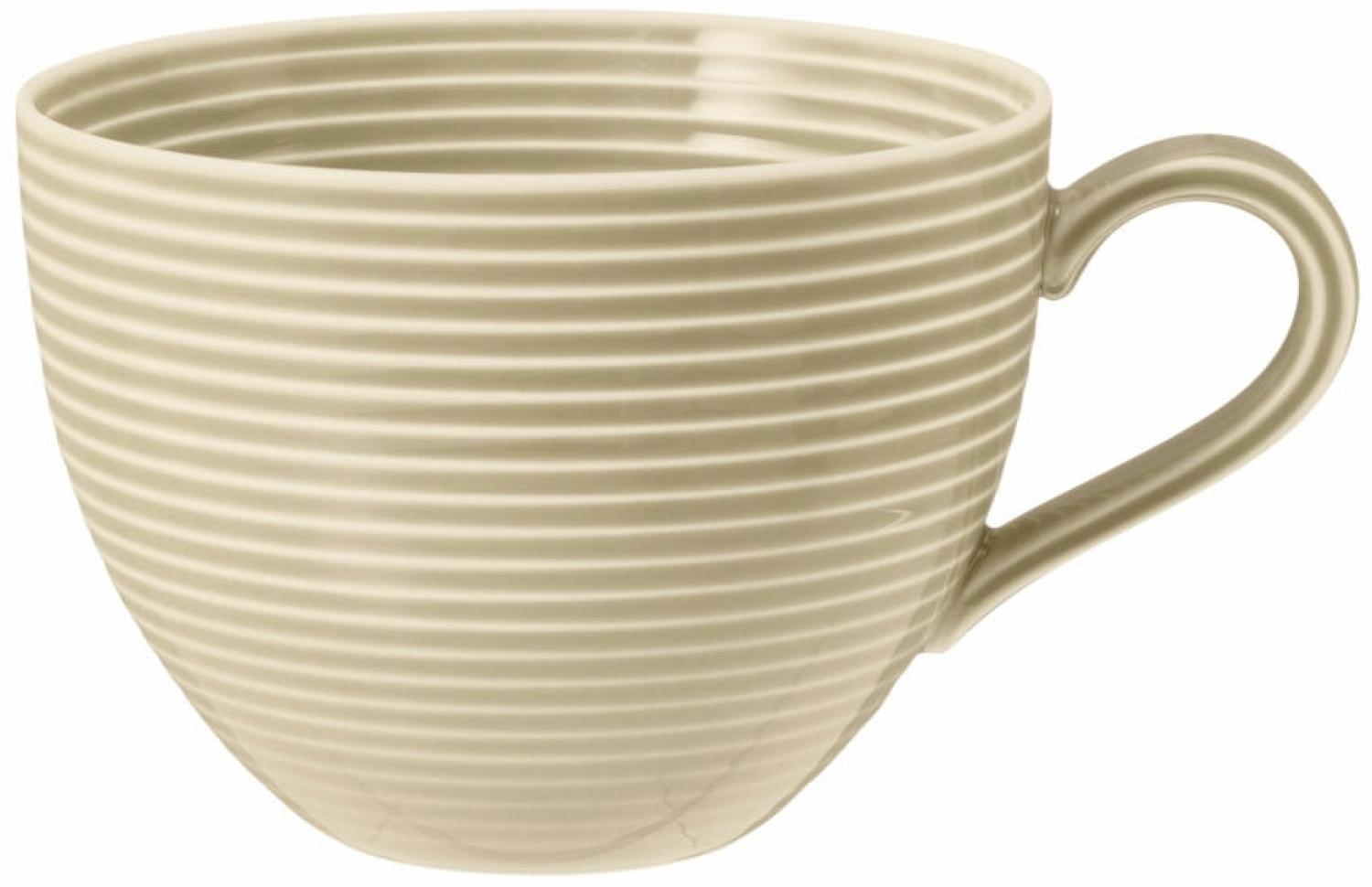 Seltmann Weiden Beat Sandbeige Milchkaffeeobertasse, mit Relief, Kaffeetasse, Milchkaffee Tasse, Obertasse, Porzellan, Beige, 350 ml, 001. 753838 Bild 1