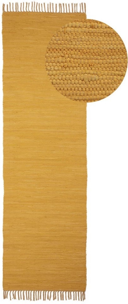 carpetfine Teppich Kelim Chindi uni, rechteckig, Höhe: 5 mm, Wendeteppich, reine Baumwolle, handgewebt, Uni-Farben, mit Fransen Bild 1
