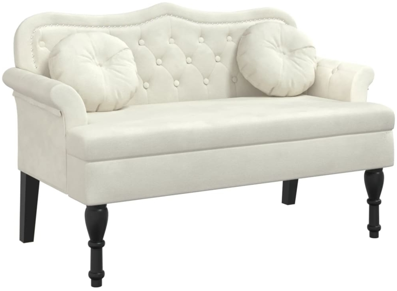 vidaXL Sitzbank mit Kissen Creme 120,5x65x75 cm Samt 372147 Bild 1