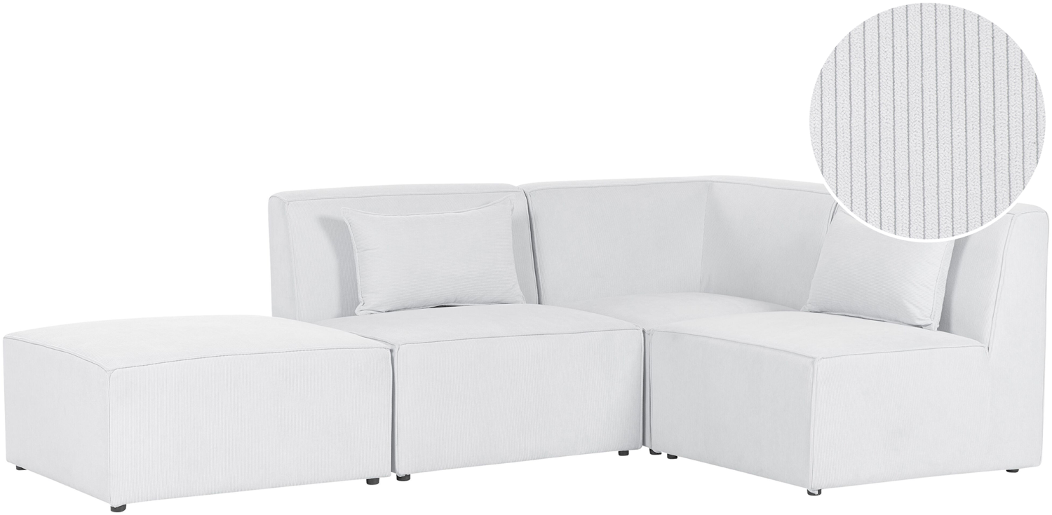 Sofa mit Ottomane LEMVIG Cremeweiß Linksseitig Bild 1