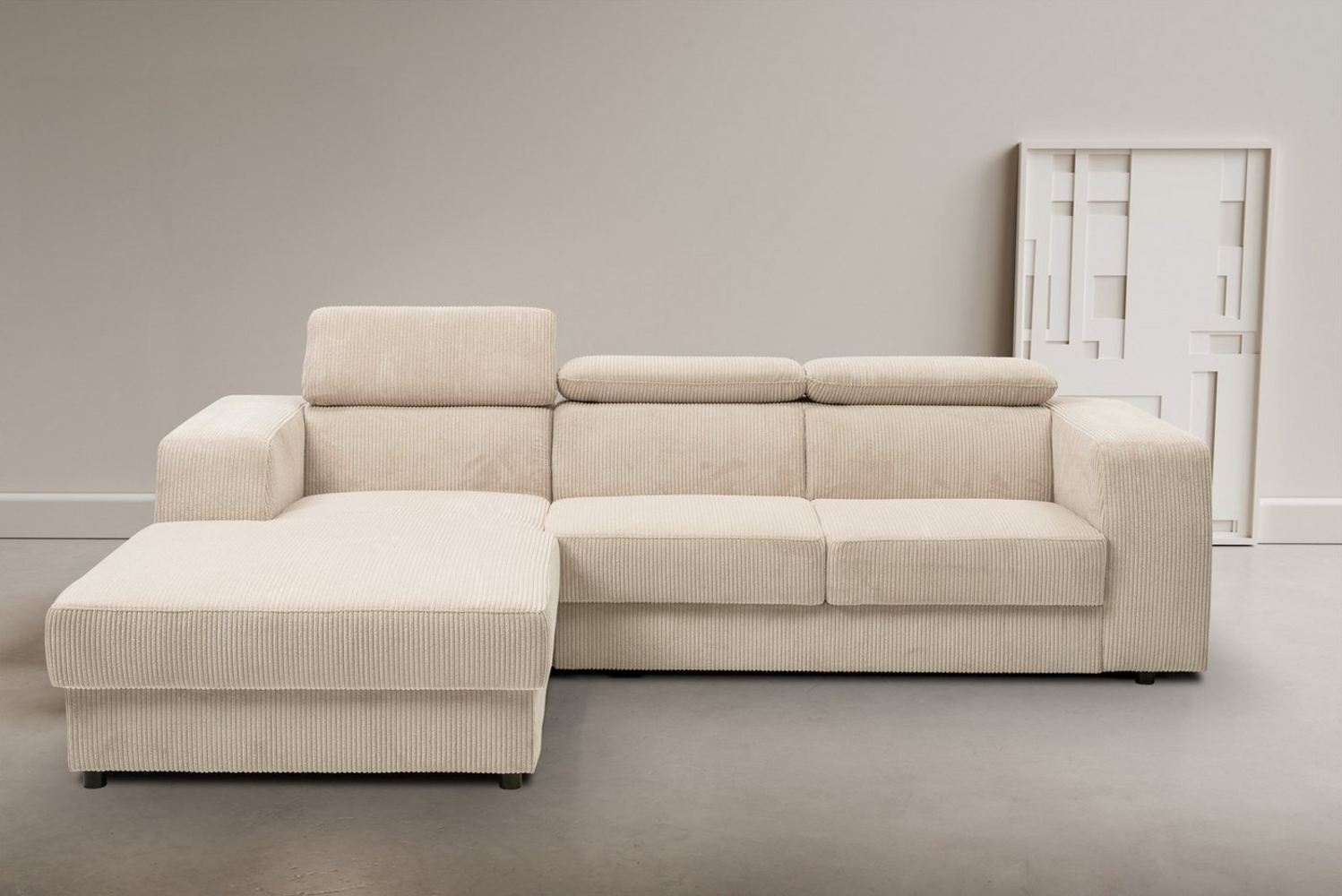 WERK2 Ecksofa Cherry, modernes Sofa mit Komfortfunktionen, Breite 270cm, L-Form, bequem, mit verstellbaren Kopfteilen, Schlaffunktion und Bettkasten Bild 1