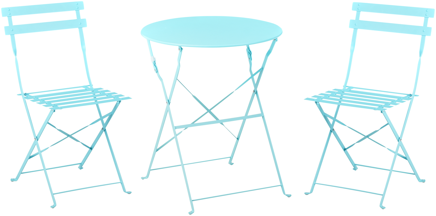 Bistro Set FIORI Metall Türkis Bild 1