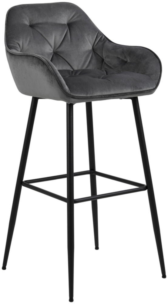 Barhocker BROOKE, Samt, Dunkelgrau Bild 1