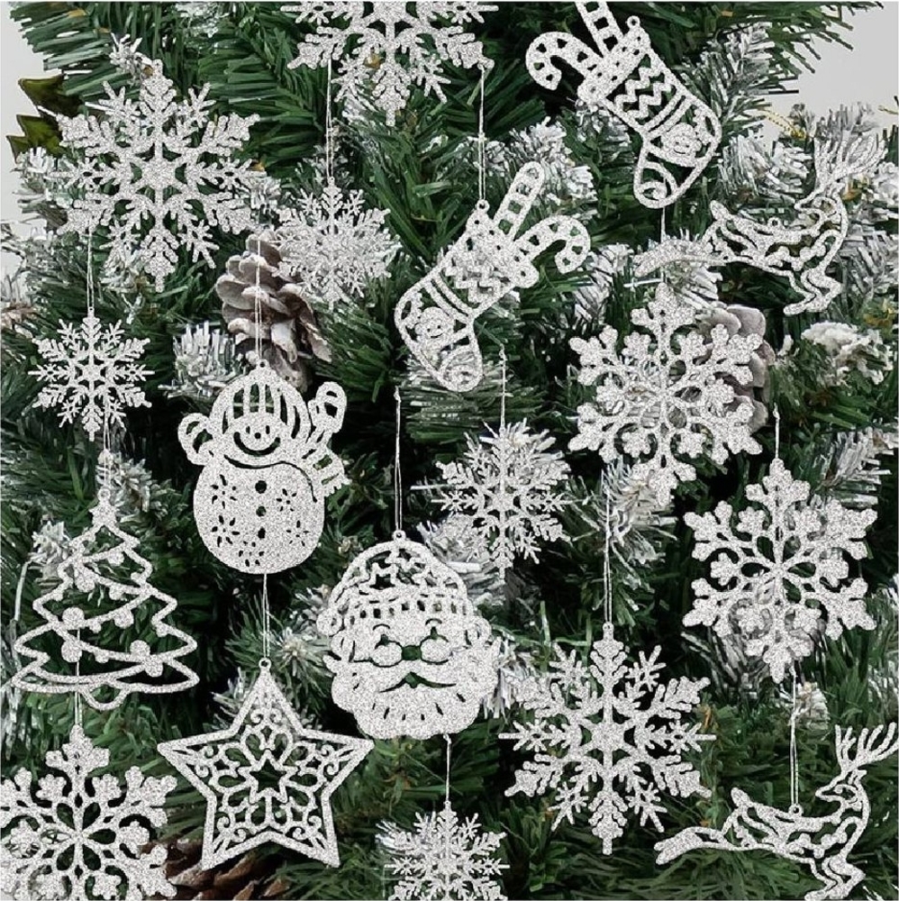 Blusmart Christbaumschmuck 42pcs Weihnachts baum dekoration hängende Ornamente Baum (42-tlg), Weihnachtsbaum Ornamente für den Winter Bild 1