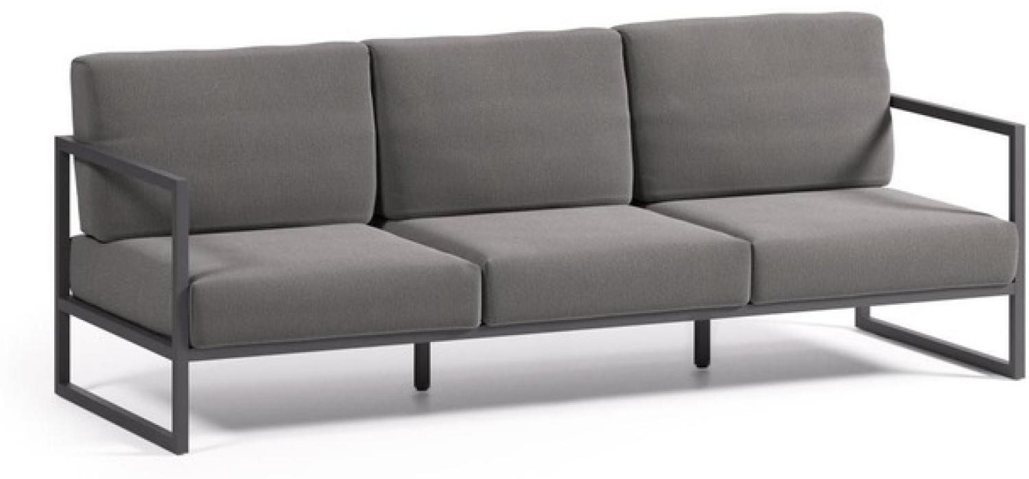 Nosh Comova 3-Sitzer-Sofa 100% outdoor dunkelgrau und aus schwarzem Aluminium 222 cm Bild 1