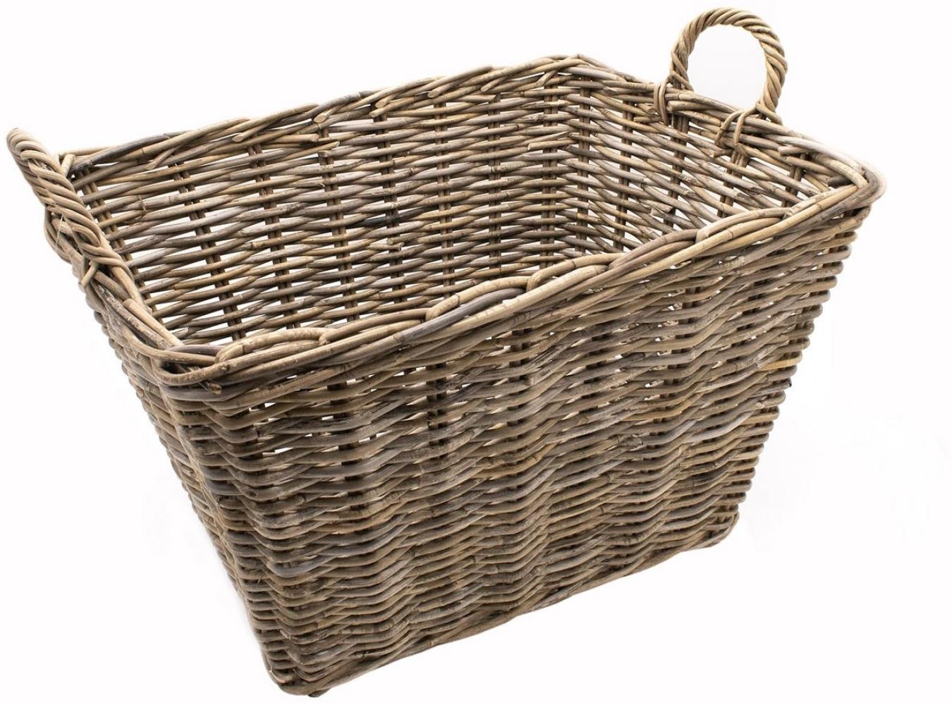 Spetebo Kaminholzkorb Rattan Tragekorb für Kaminholz - 66 x 47 cm (Packung, 1 tlg), Korb mit 2 Griffen zum Transportieren von Brennholz Bild 1