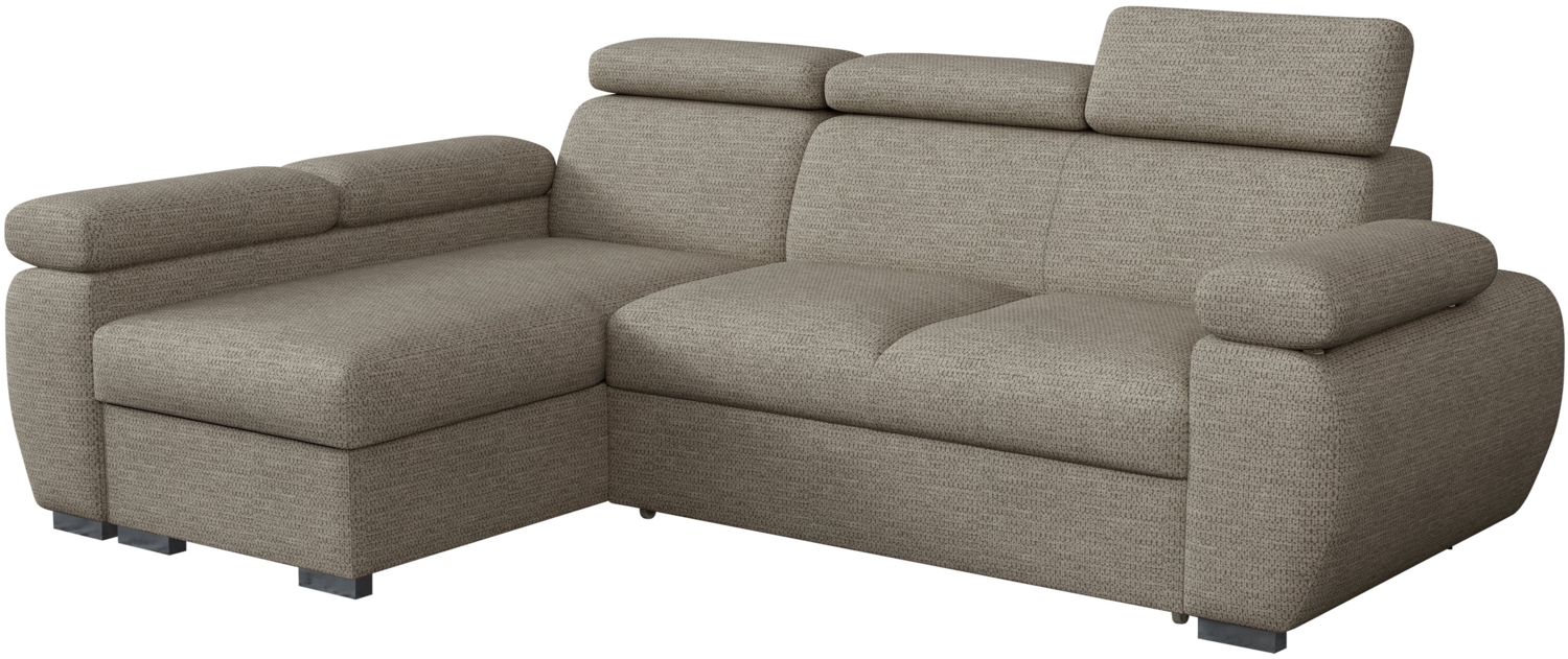 Ecksofa Boston Mini mit Schlaffunktion, Bettkasten, Einstellbare Kopfstützen (Aragon 20, Seite: Links, LC+2r) Bild 1