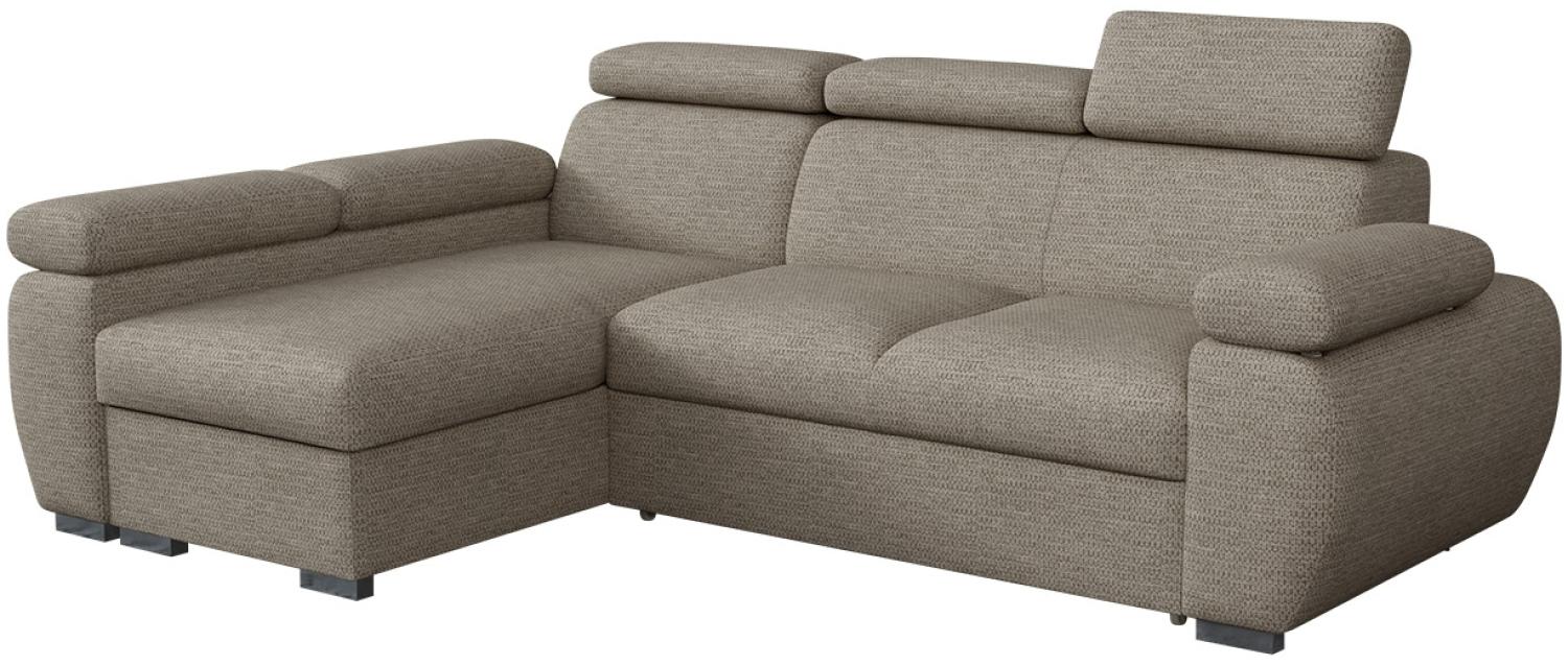 Ecksofa Boston Mini mit Schlaffunktion, Bettkasten, Einstellbare Kopfstützen (Aragon 20, Seite: Links, LC+2r) Bild 1