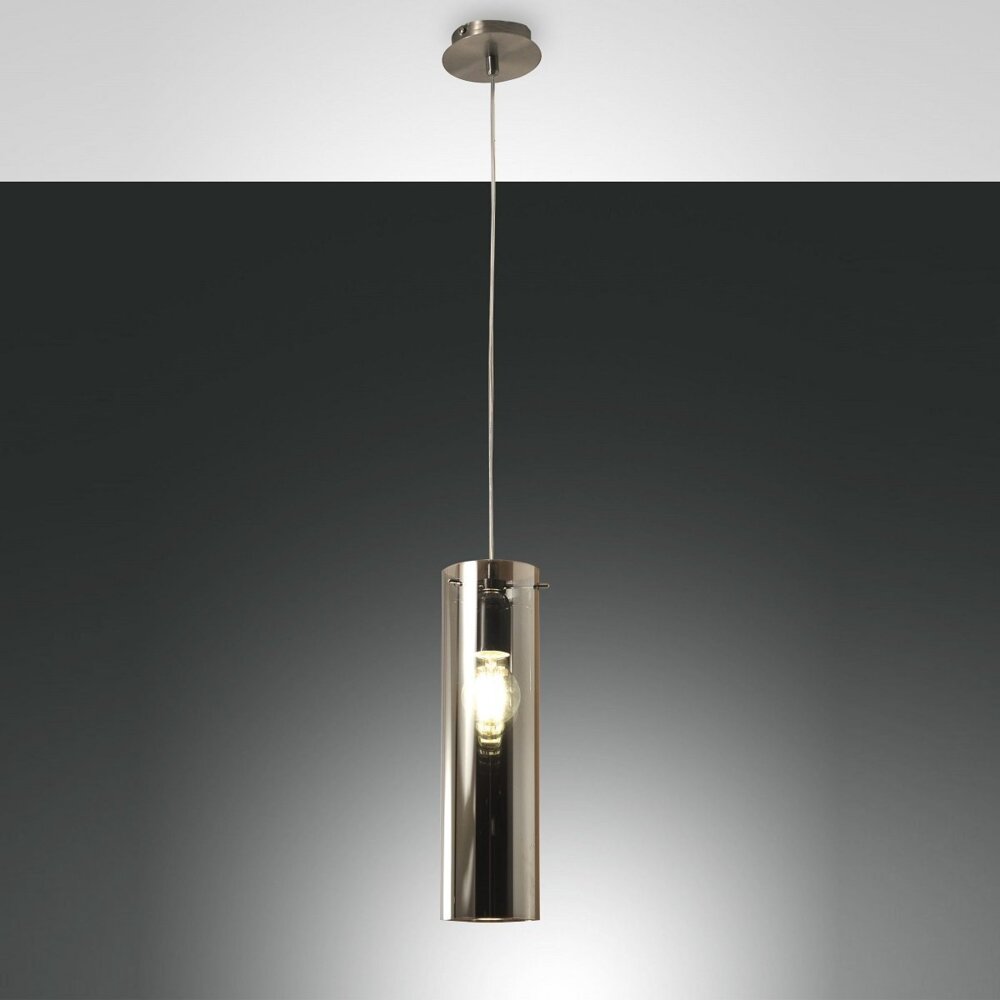 FABAS LUCE No. 3480-40-126 Pendelleuchte Sintesi Nickel satiniert Rauchglas Bild 1