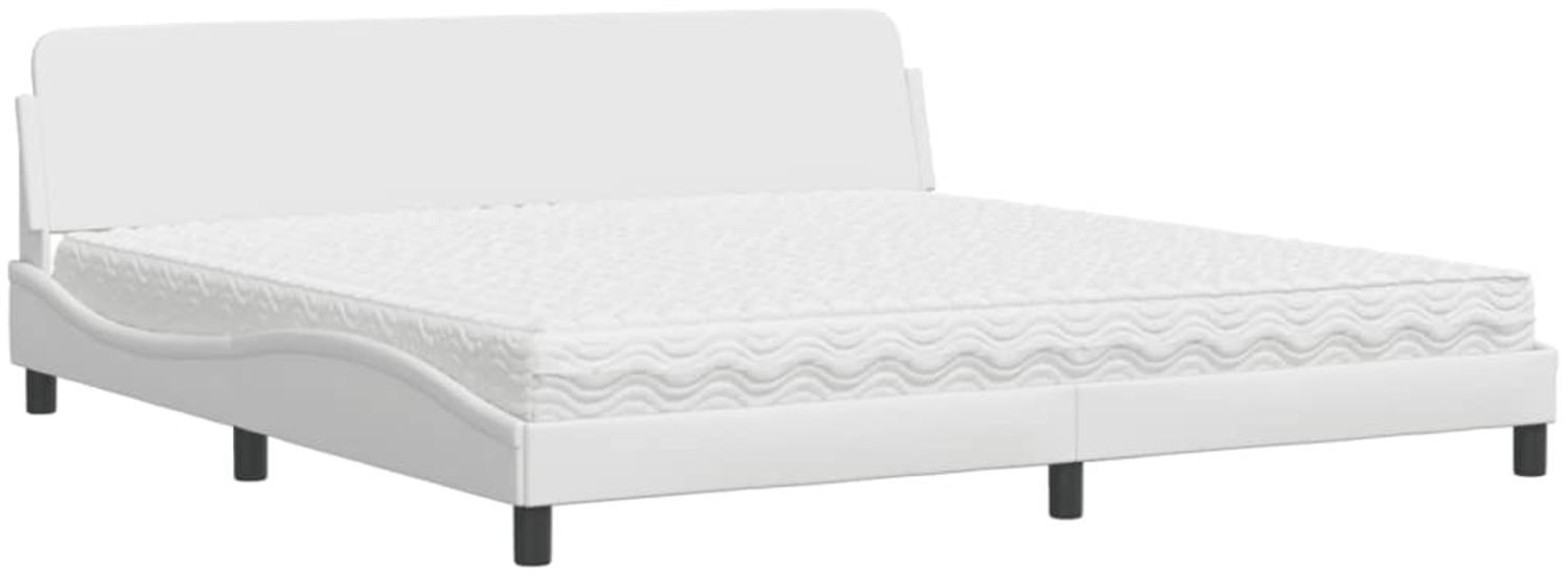 vidaXL Bett mit Matratze "Dover" Weiß 200x200 cm Kunstleder 3208478 Bild 1