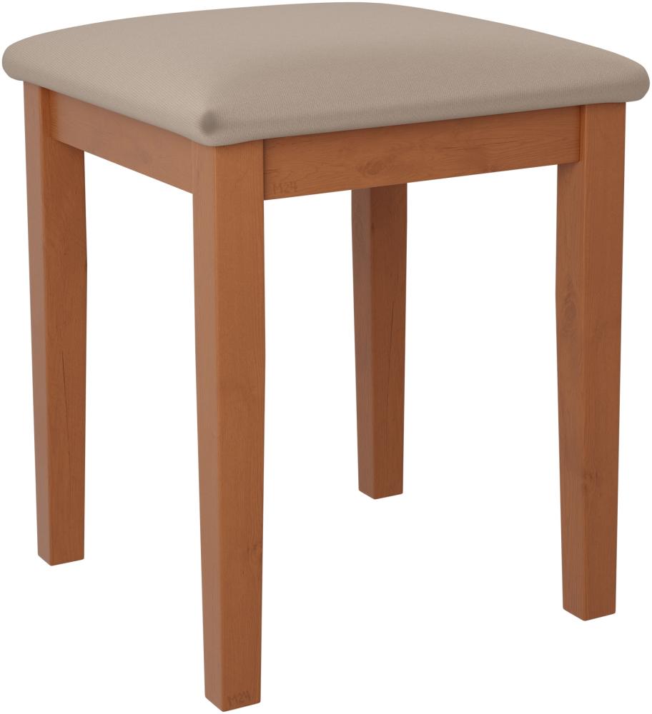 Hocker T3, Schemel bis 120 kg, aus Buchenholz, 36x36x47 cm (Stoff: Paros 02, Holzfarbe: Erle) Bild 1