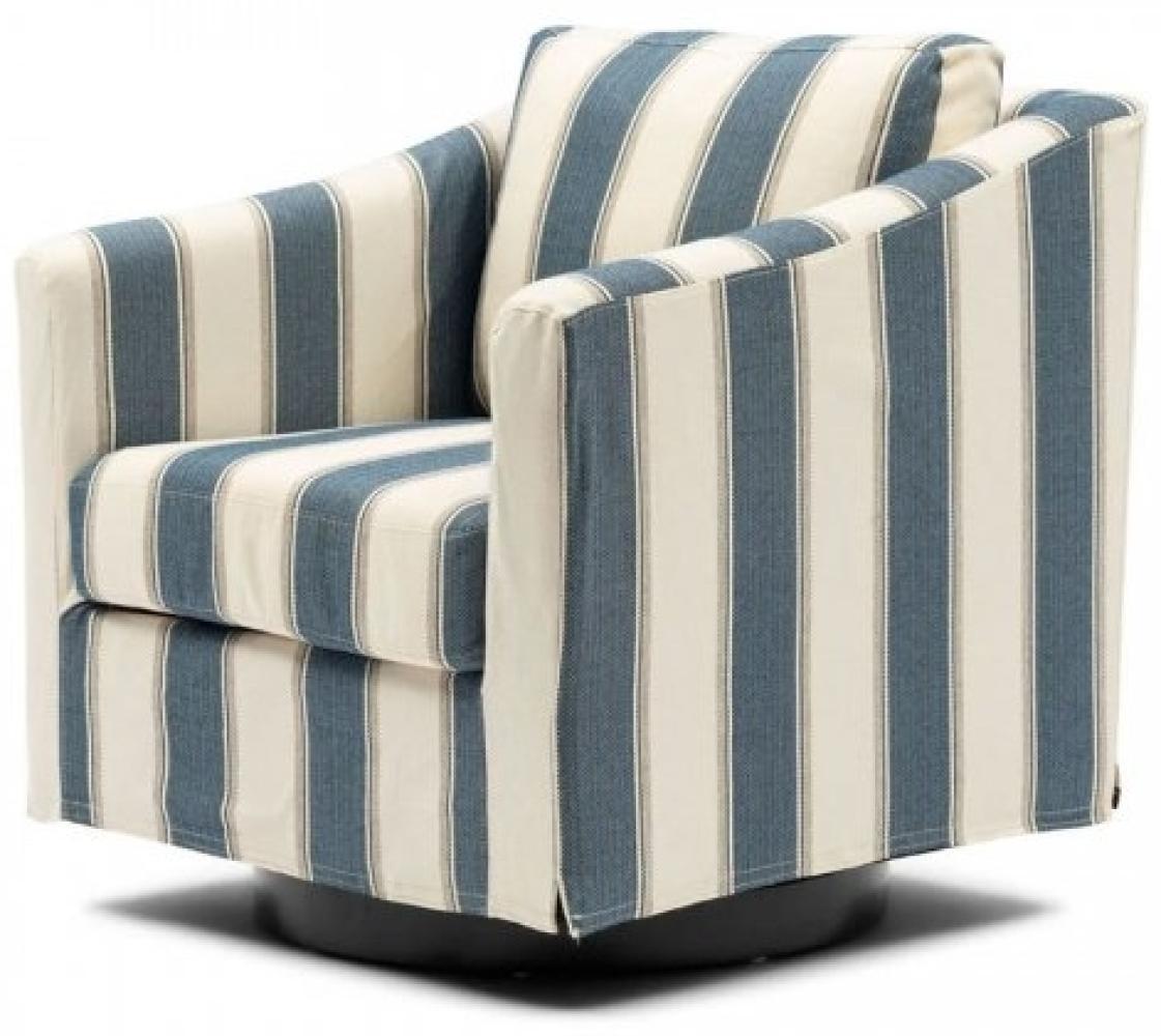 Riviera Maison Sessel Moretta Swivel Armchair Blue Stripe drehbar 9650001 Bild 1