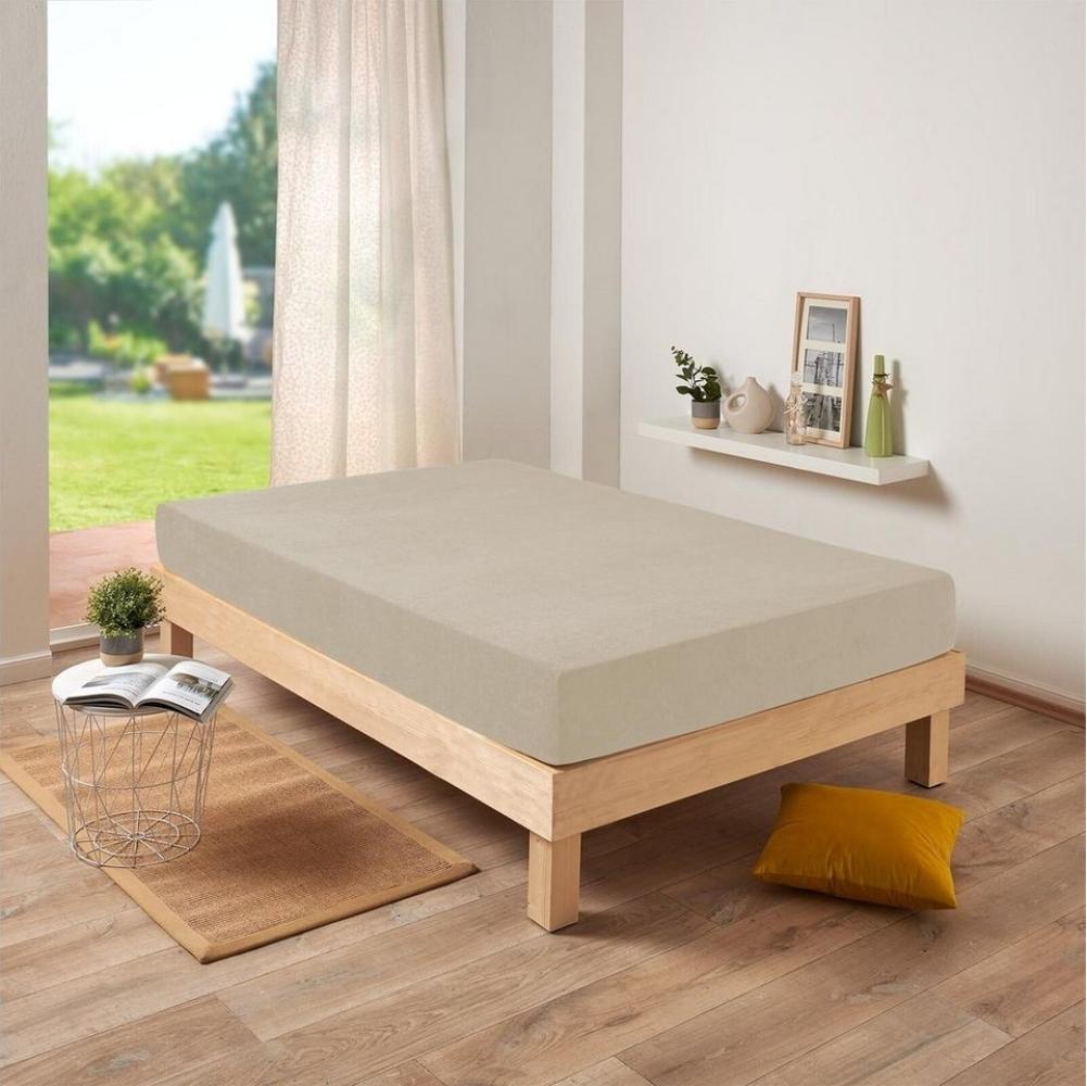 Traumschlaf Frottee Stretch, Spannbettlaken, Taupe, 90 x 200 - 100 x 200 cm Bild 1