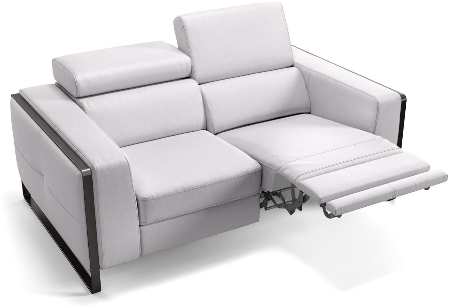 Sofanella Zweisitzer MANZANO Ledercouch Echtleder Sofa in Weiß Bild 1