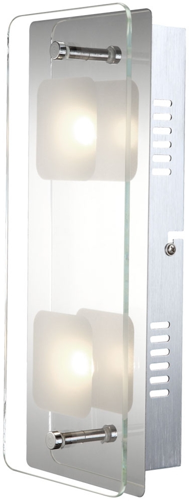 LED Wandleuchte, chrom, Glas, teilsatiniert, L 28 cm Bild 1