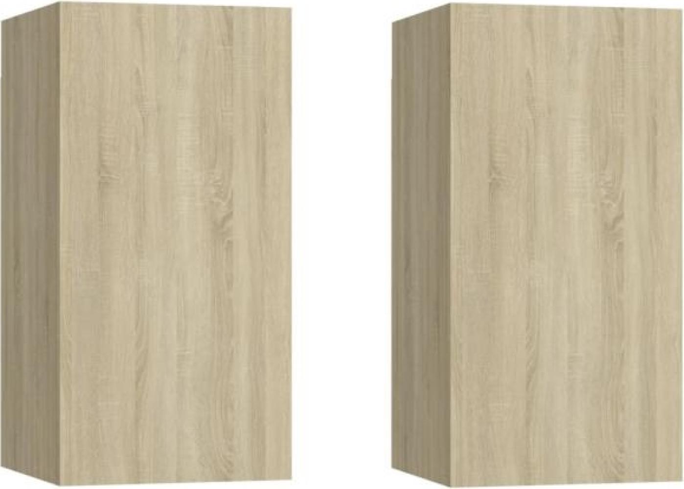 vidaXL TV-Schränke 2 Stk. Sonoma-Eiche 30,5x30x60 cm Holzwerkstoff 803333 Bild 1