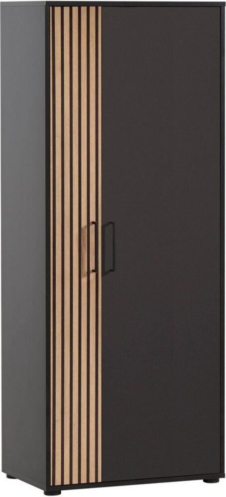 Schildmeyer Aktenschrank Hank, Holzwerkstoff, Schwarzmatt/Akustikpaneel Optik, 65 x 41 x 163,6 cm Bild 1