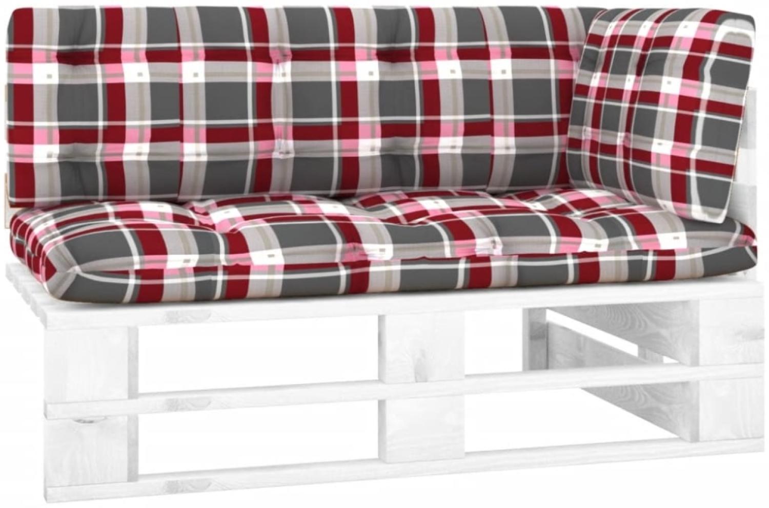 vidaXL Outdoor-Ecksofa Paletten Kiefernholz Imprägniert Weiß 3066577 Bild 1