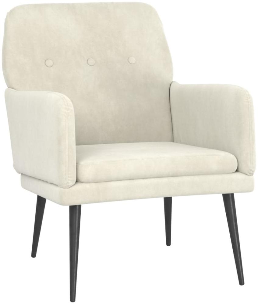 vidaXL Sessel Creme 62x79x79 cm Samt 351412 Bild 1