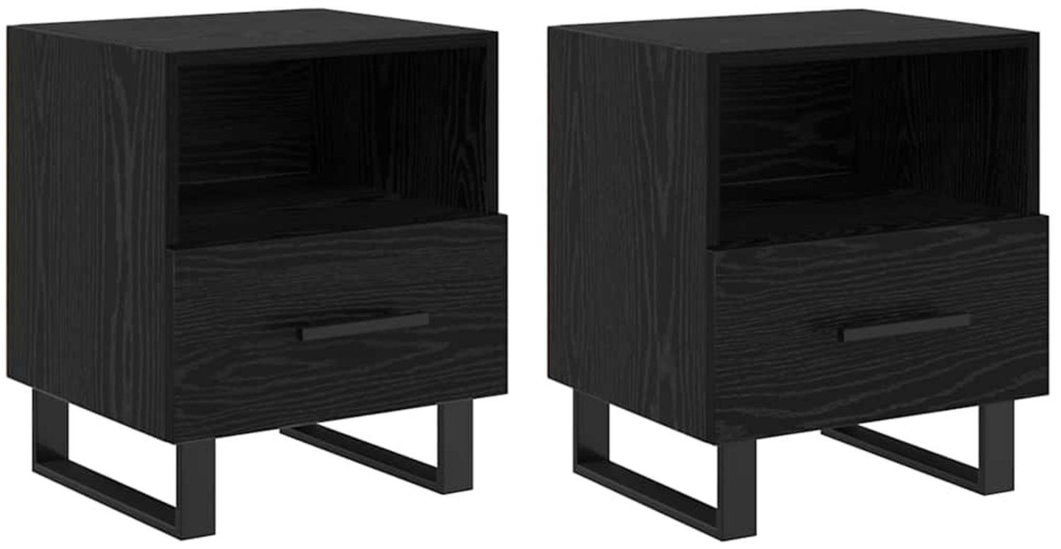 vidaXL Nachttisch 2 pcs Schwarz Eichen-Optik 40 x 35 x 47,5 cm 882091 Bild 1